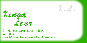 kinga leer business card